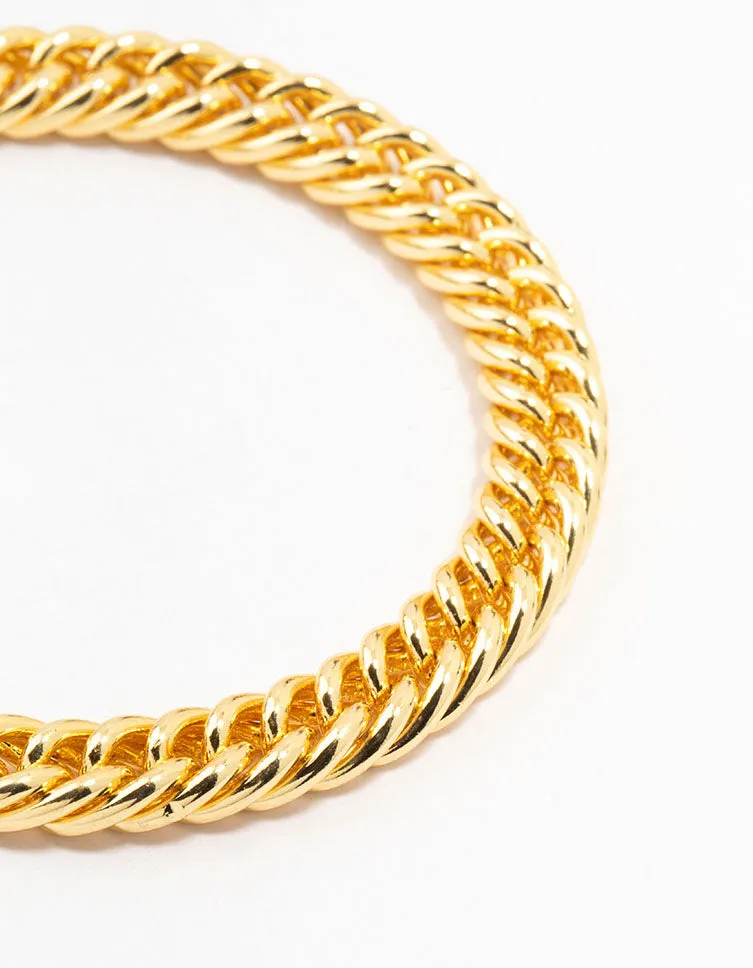 Gold Plated Circle Fob Bracelet