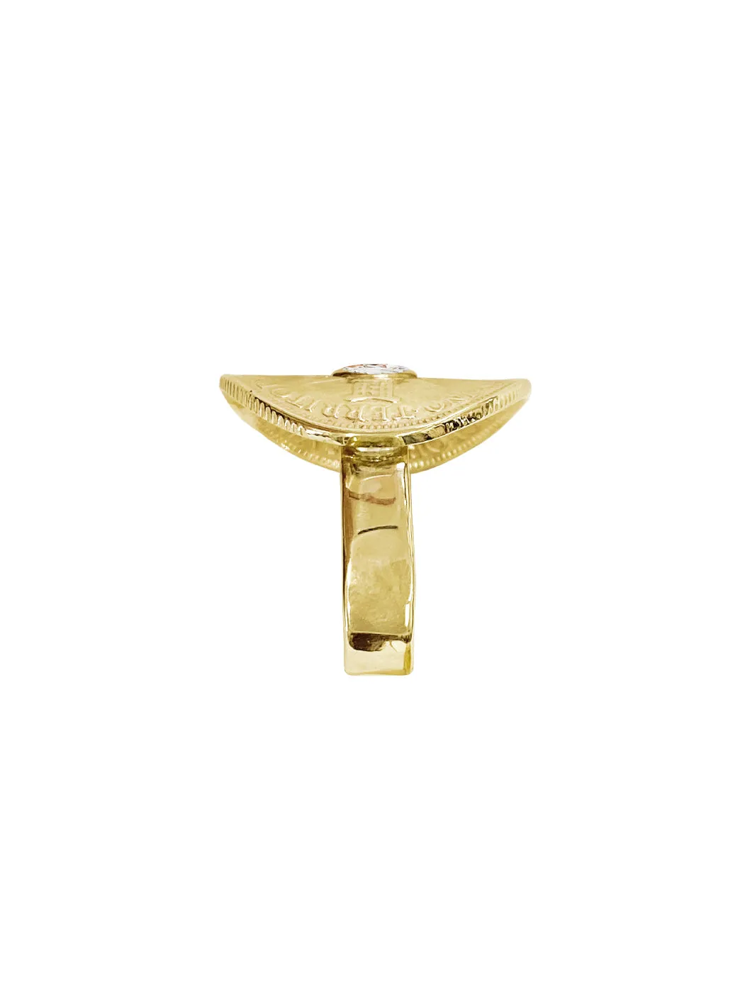 Gold PNG Bent Coin Ring