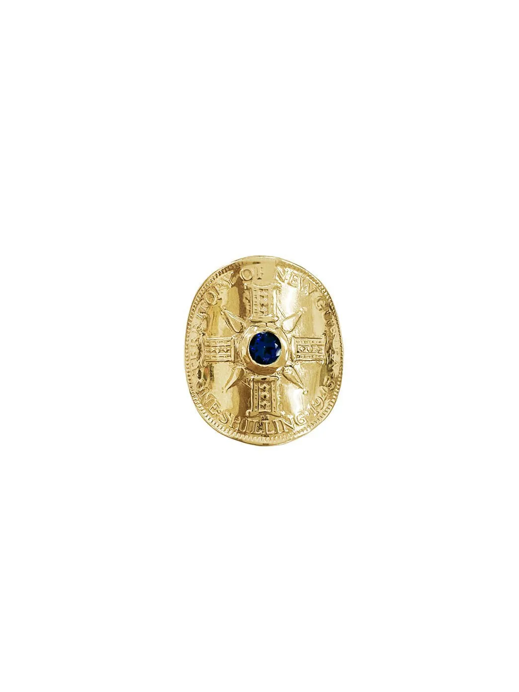 Gold PNG Bent Coin Ring