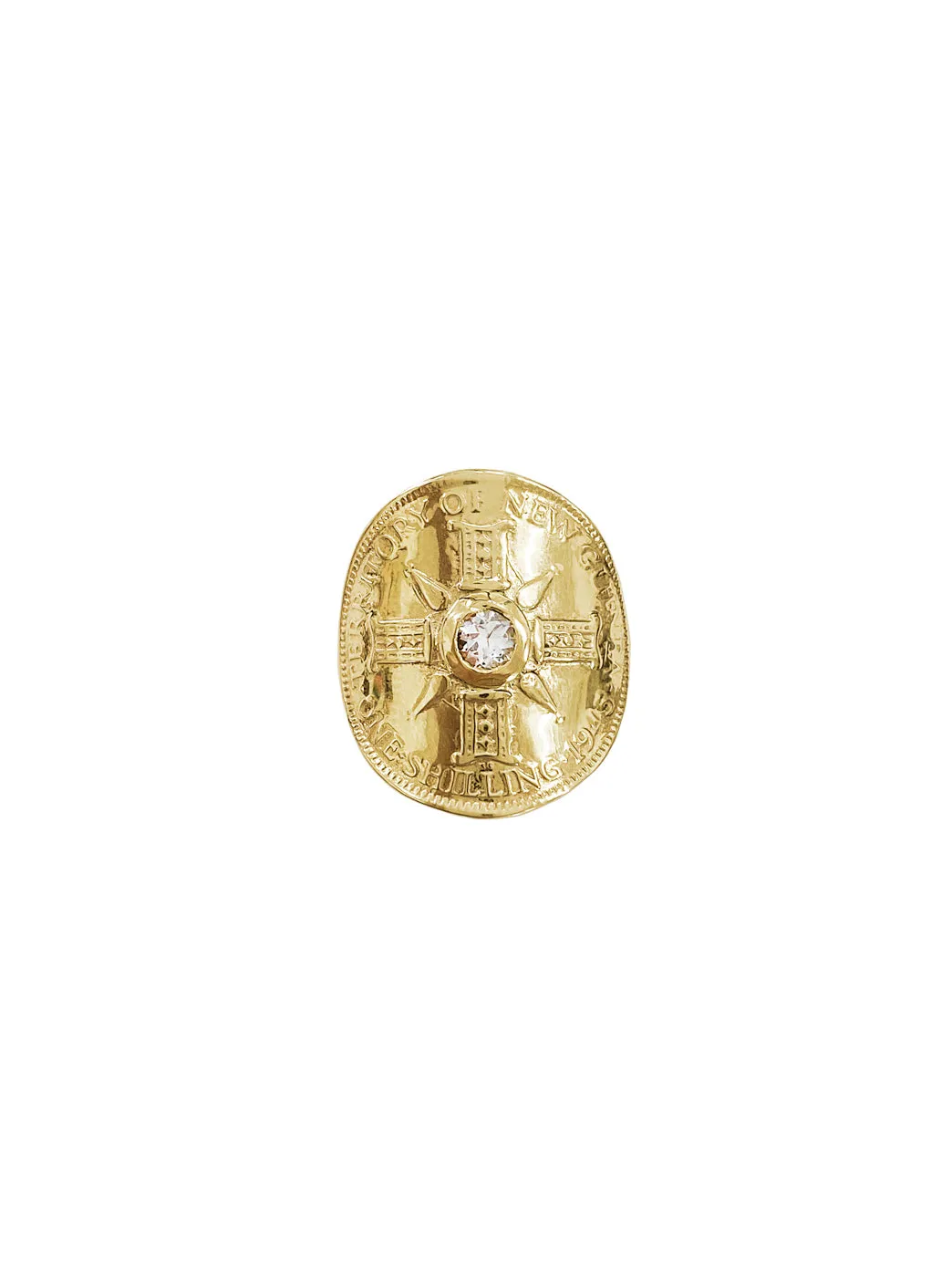 Gold PNG Bent Coin Ring