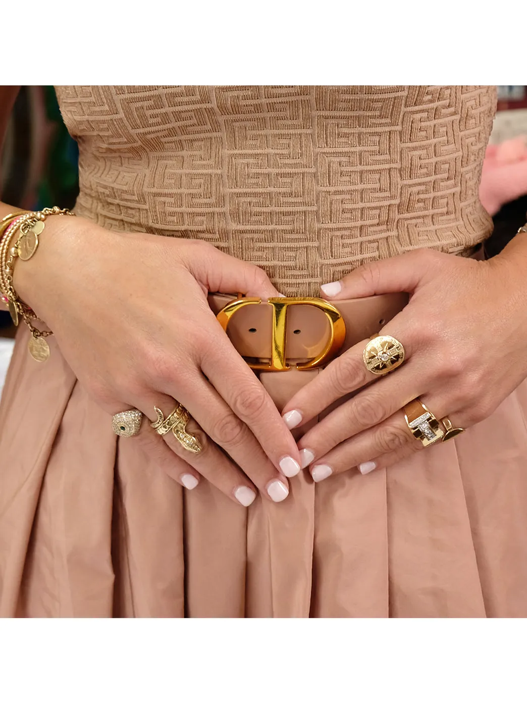 Gold PNG Bent Coin Ring