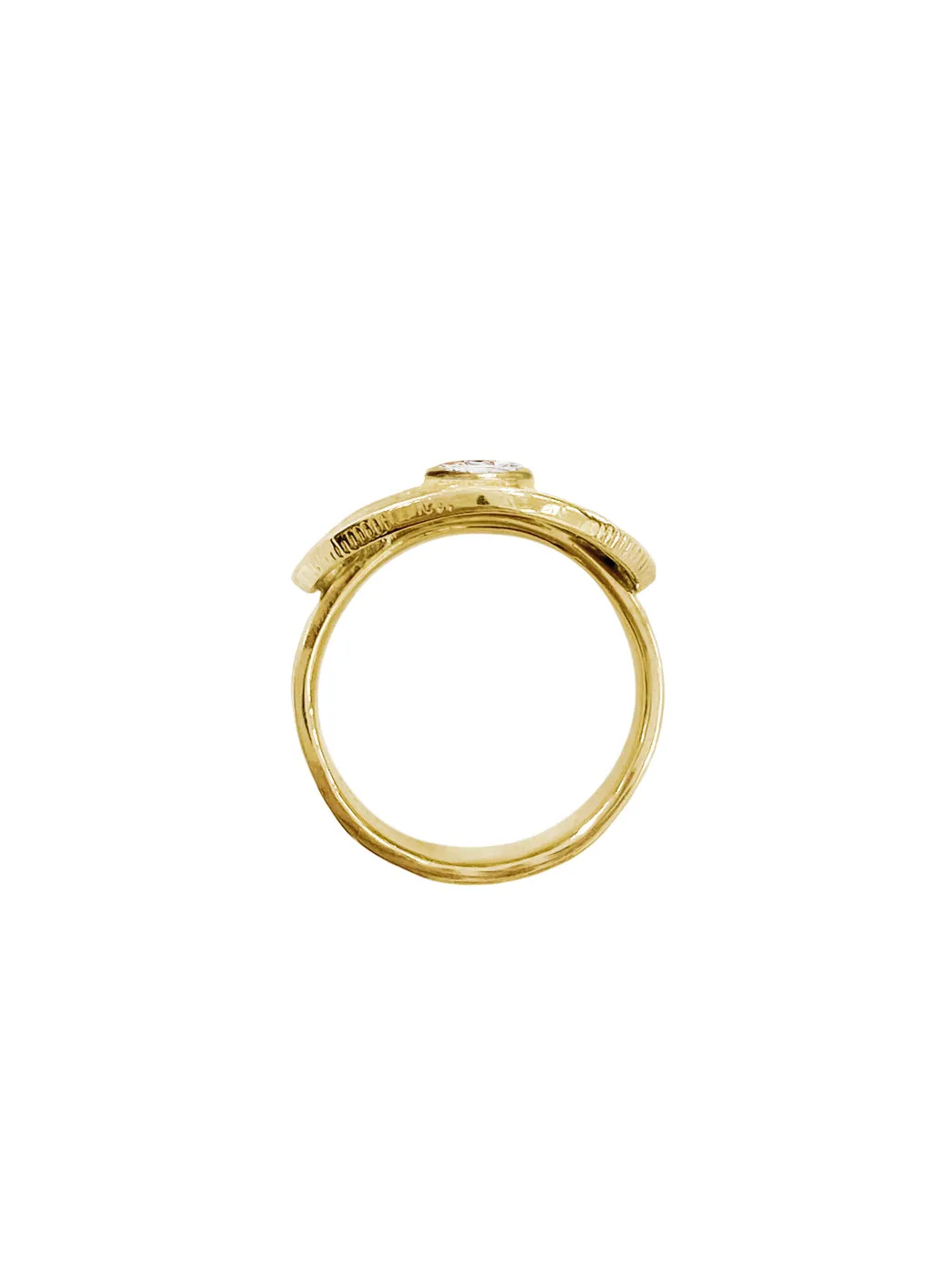 Gold PNG Bent Coin Ring