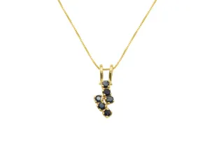 Gold Sapphire Pendant - Natural Sapphire Necklace, Blue Flash Pendant