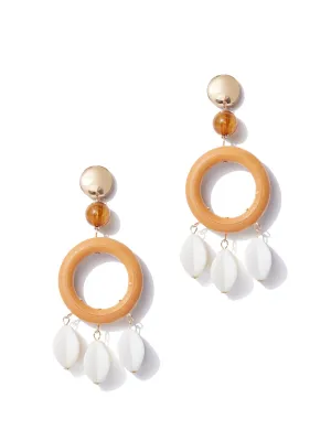 Goldtone Beaded Drop Earring