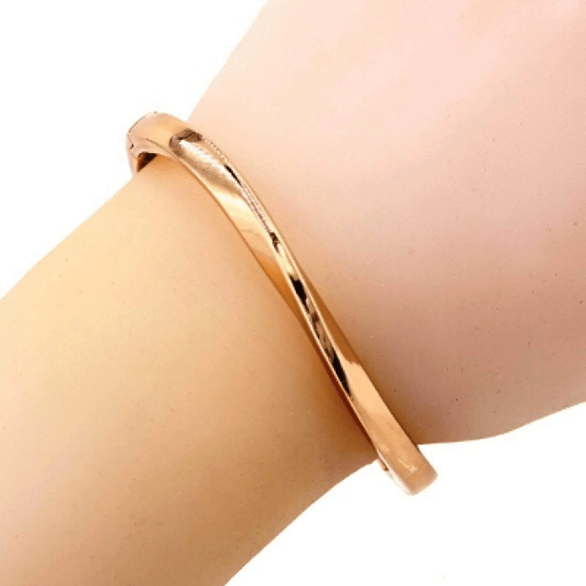 Hinged Gold Bangle Bracelet