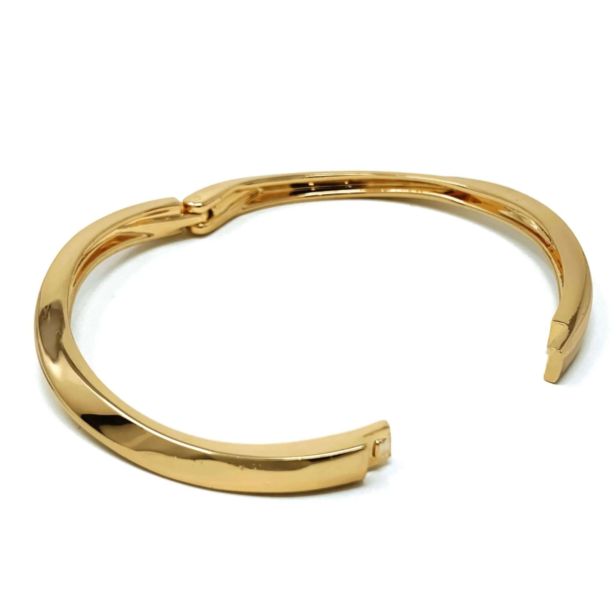 Hinged Gold Bangle Bracelet