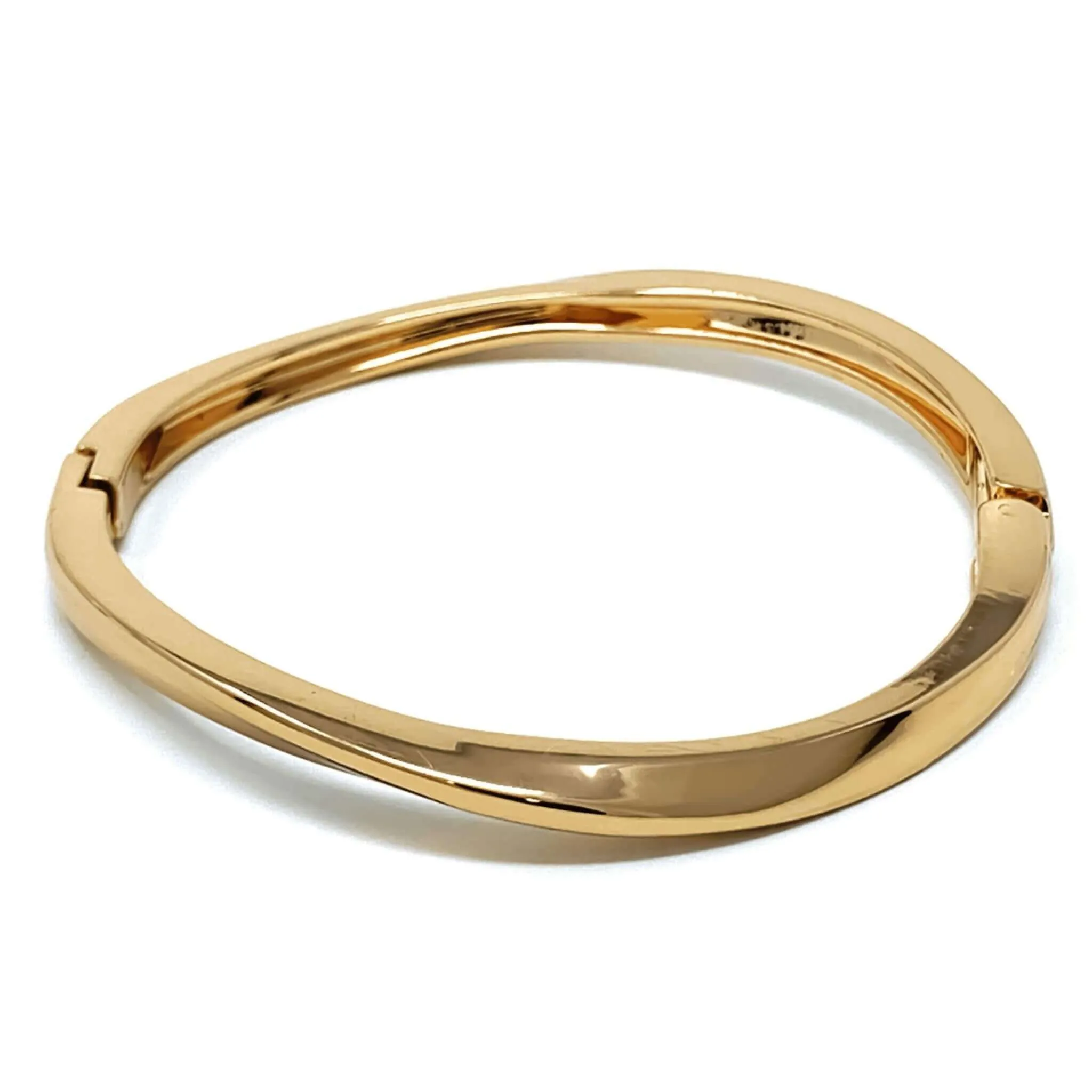 Hinged Gold Bangle Bracelet