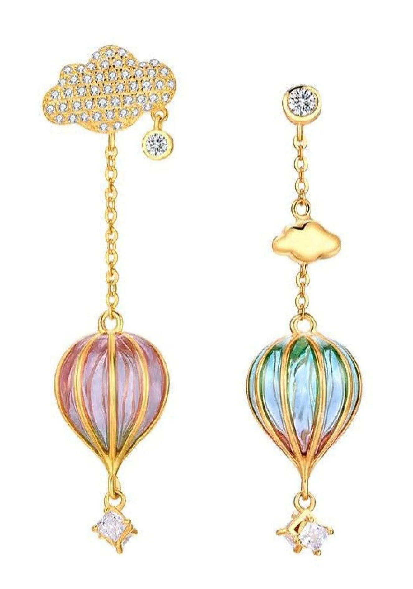 Hot Air Balloon Enamel Earrings