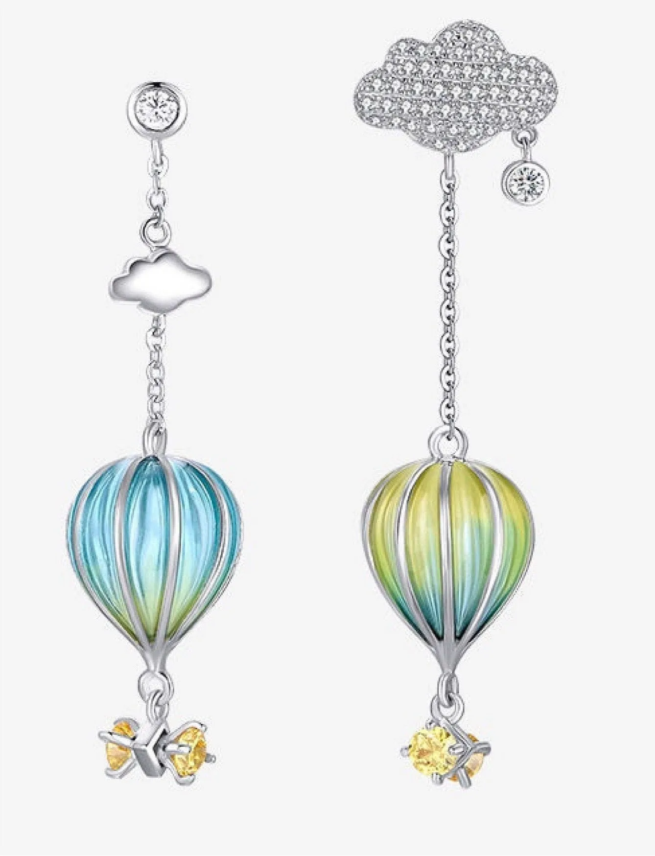 Hot Air Balloon Enamel Earrings