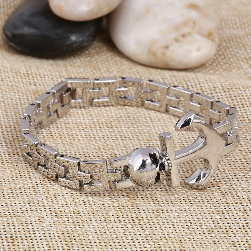 Hot Selling Stainless Steel Bracelets Bangles Man Fashion Jewelry Charms Punk Man Accessories Male Wrap Cuff Bracelet