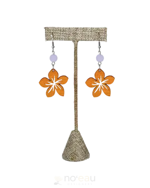 ILIHIA HAWAII LLC - Wooden Plumeria w/ Assorted Bead Earring