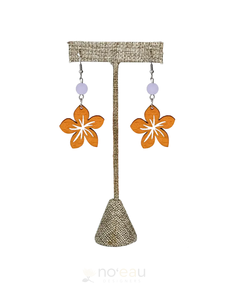 ILIHIA HAWAII LLC - Wooden Plumeria w/ Assorted Bead Earring