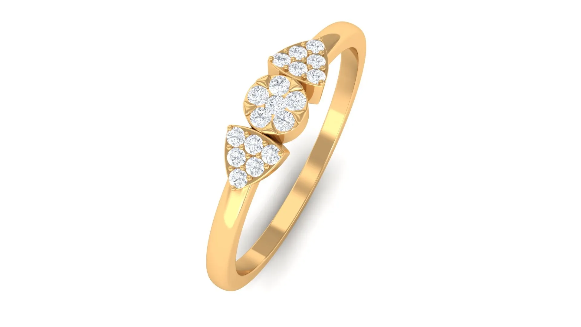 Illusion Set Real Diamond Minimal Promise Ring in Gold