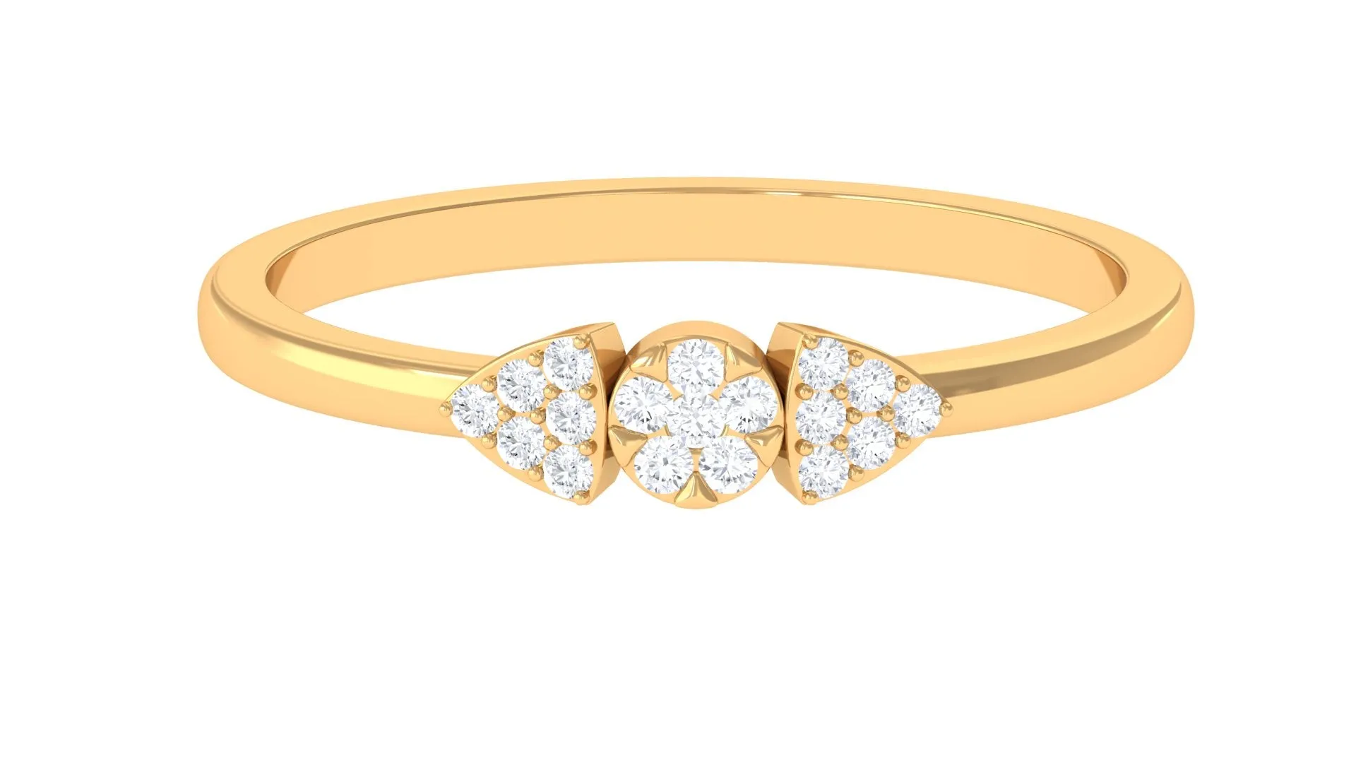 Illusion Set Real Diamond Minimal Promise Ring in Gold