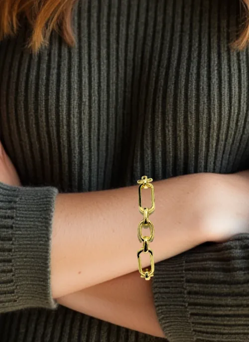 Jasmine Gold Chunky Paperclip Bracelet