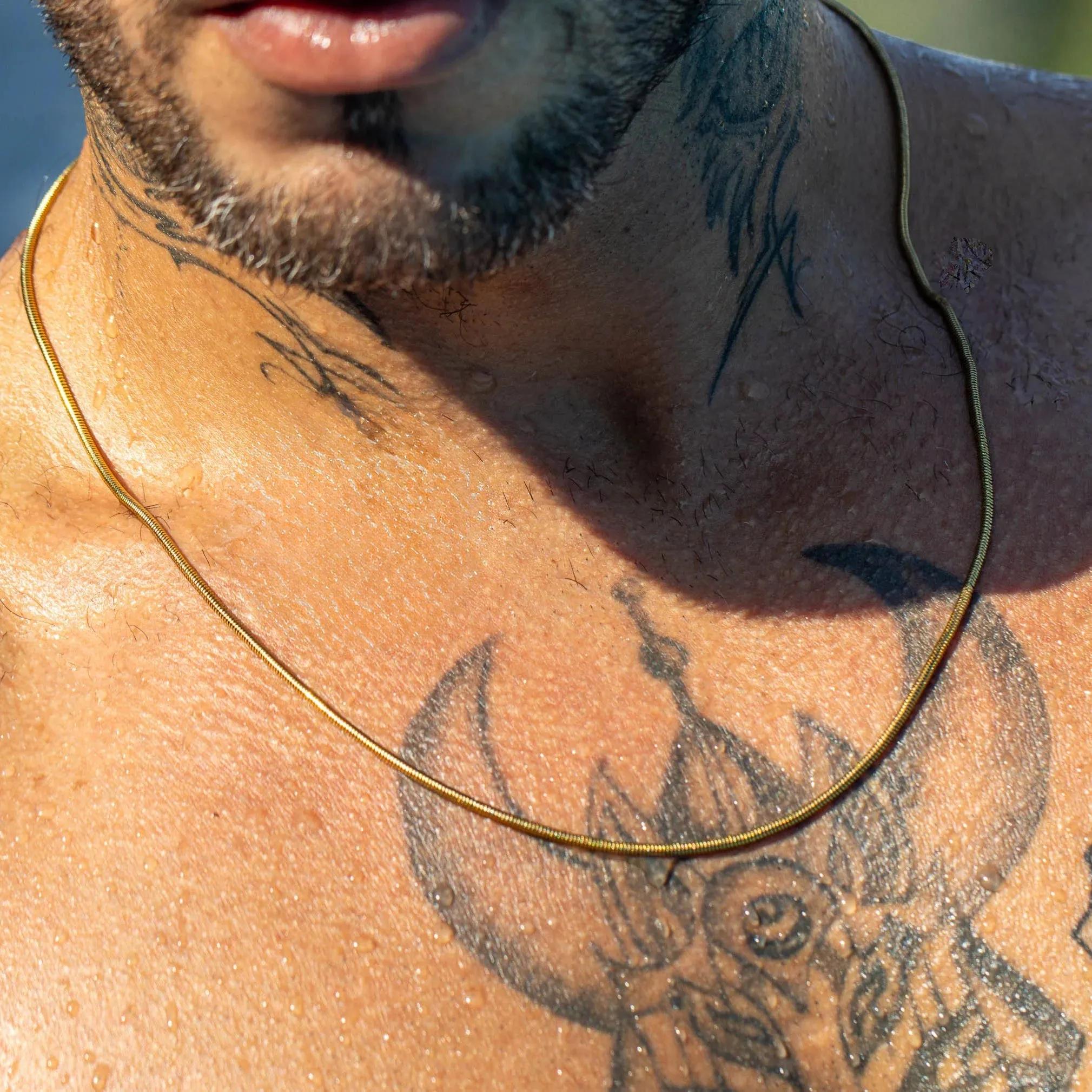 Karim Golden Snake Chain Necklace