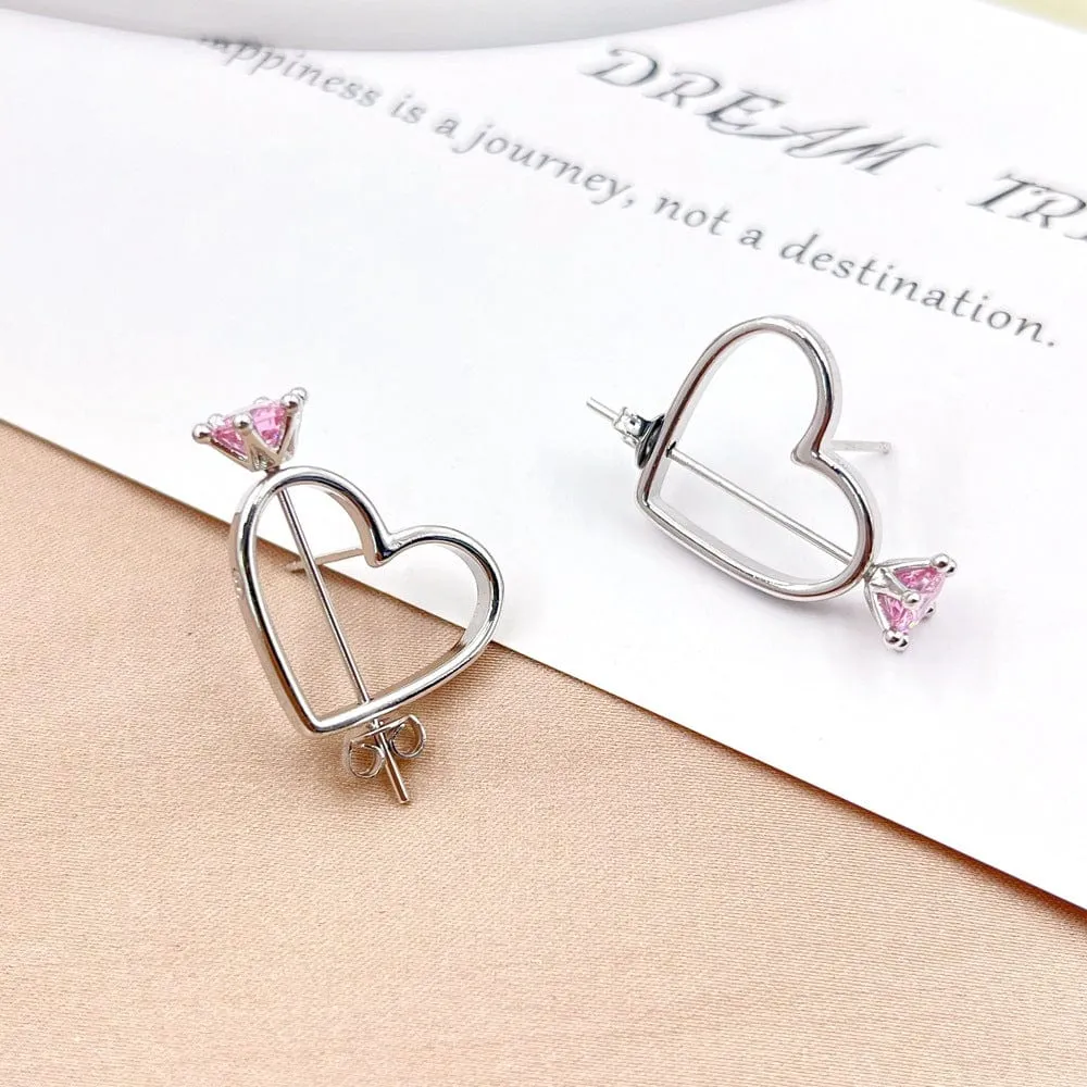 Kawaii Cupid Arrow Heart Earrings