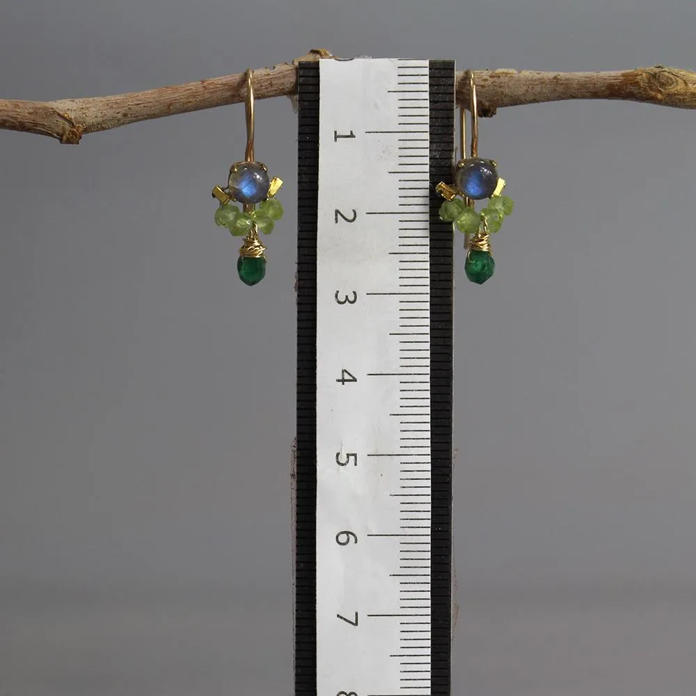 Labradorite Peridot Petite Dancer Earrings