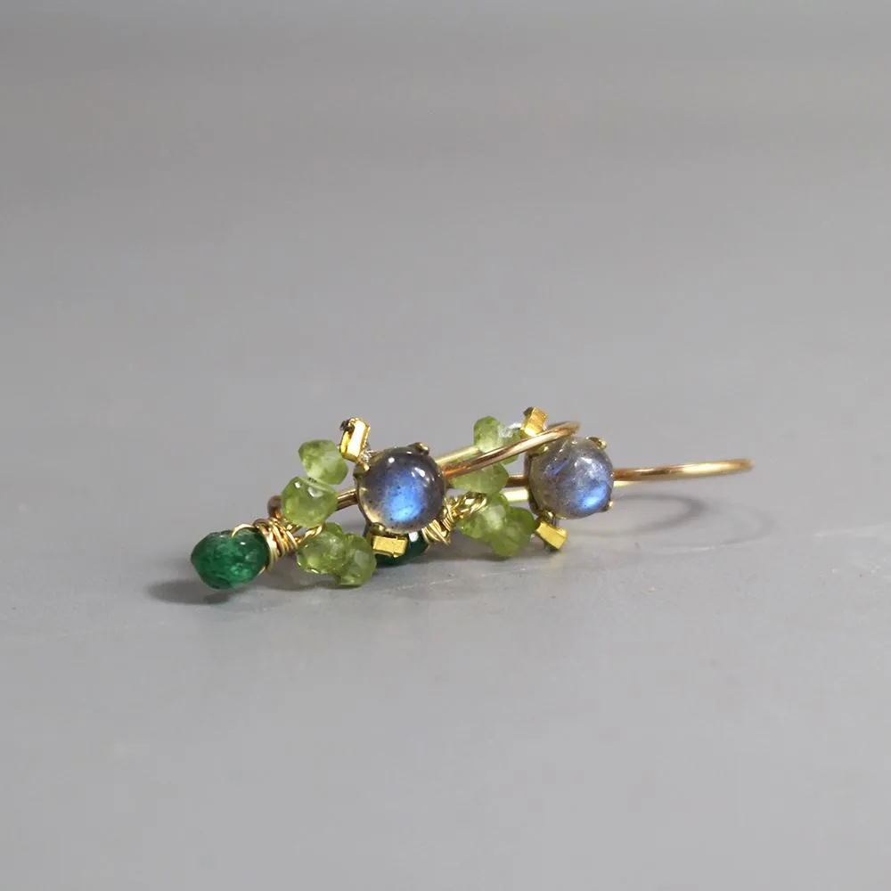 Labradorite Peridot Petite Dancer Earrings