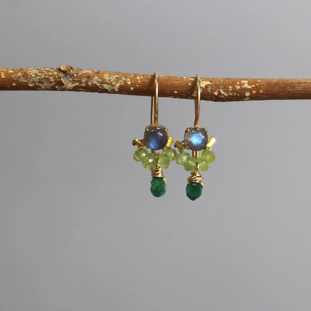 Labradorite Peridot Petite Dancer Earrings