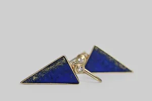 Lapis Lazuli & Diamond Dart Earrings