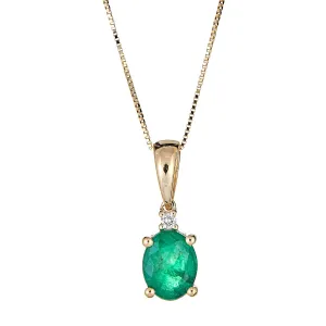 Layla 10K Yellow Gold Oval-Cut Emerald Pendant