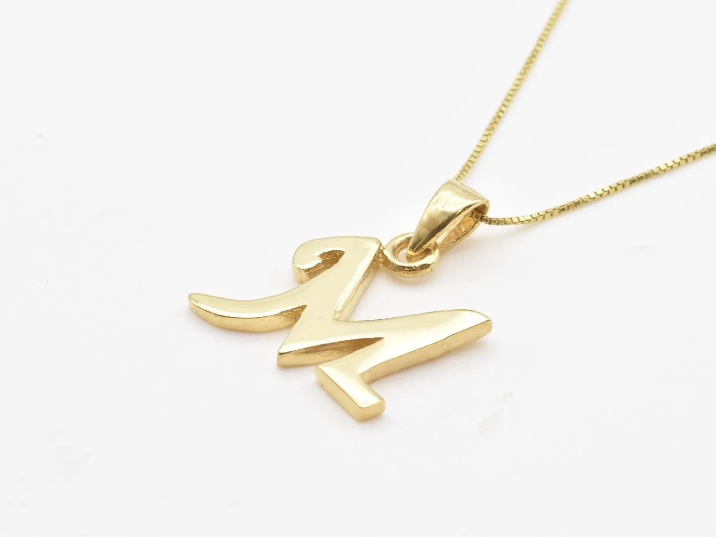 Letter M Gold Pendant - Alphabet Letter Necklace, Capital M Necklace