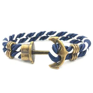 Luigi Anchor Striped Rope Bracelet