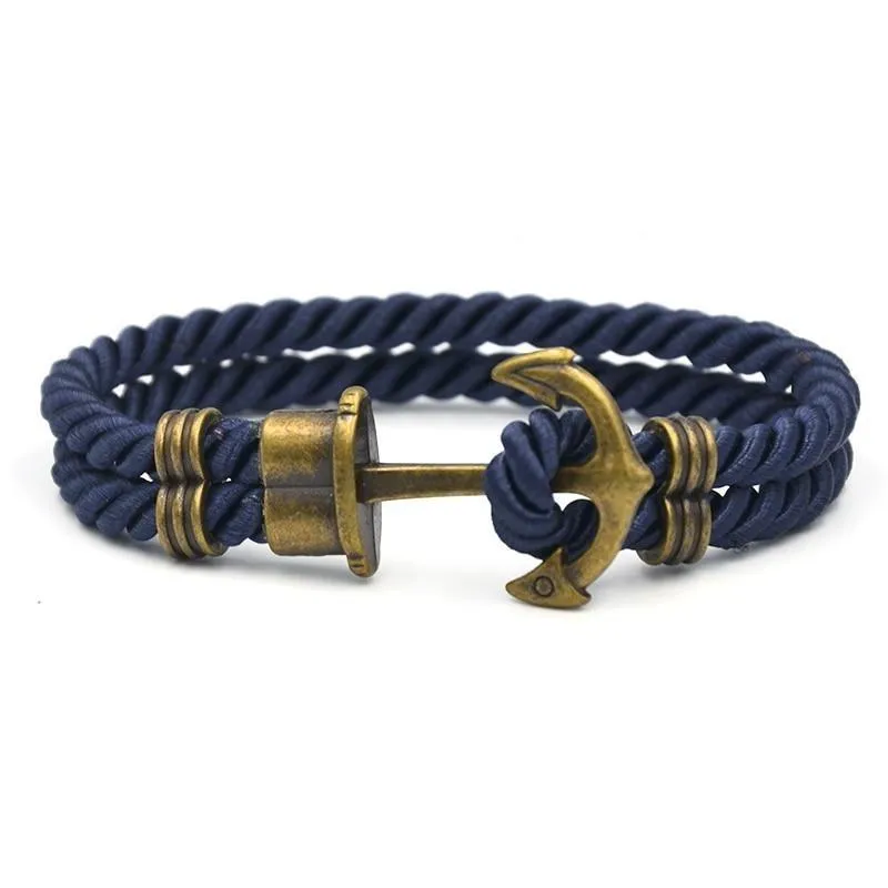 Luigi Bronze Anchor Rope Bracelet