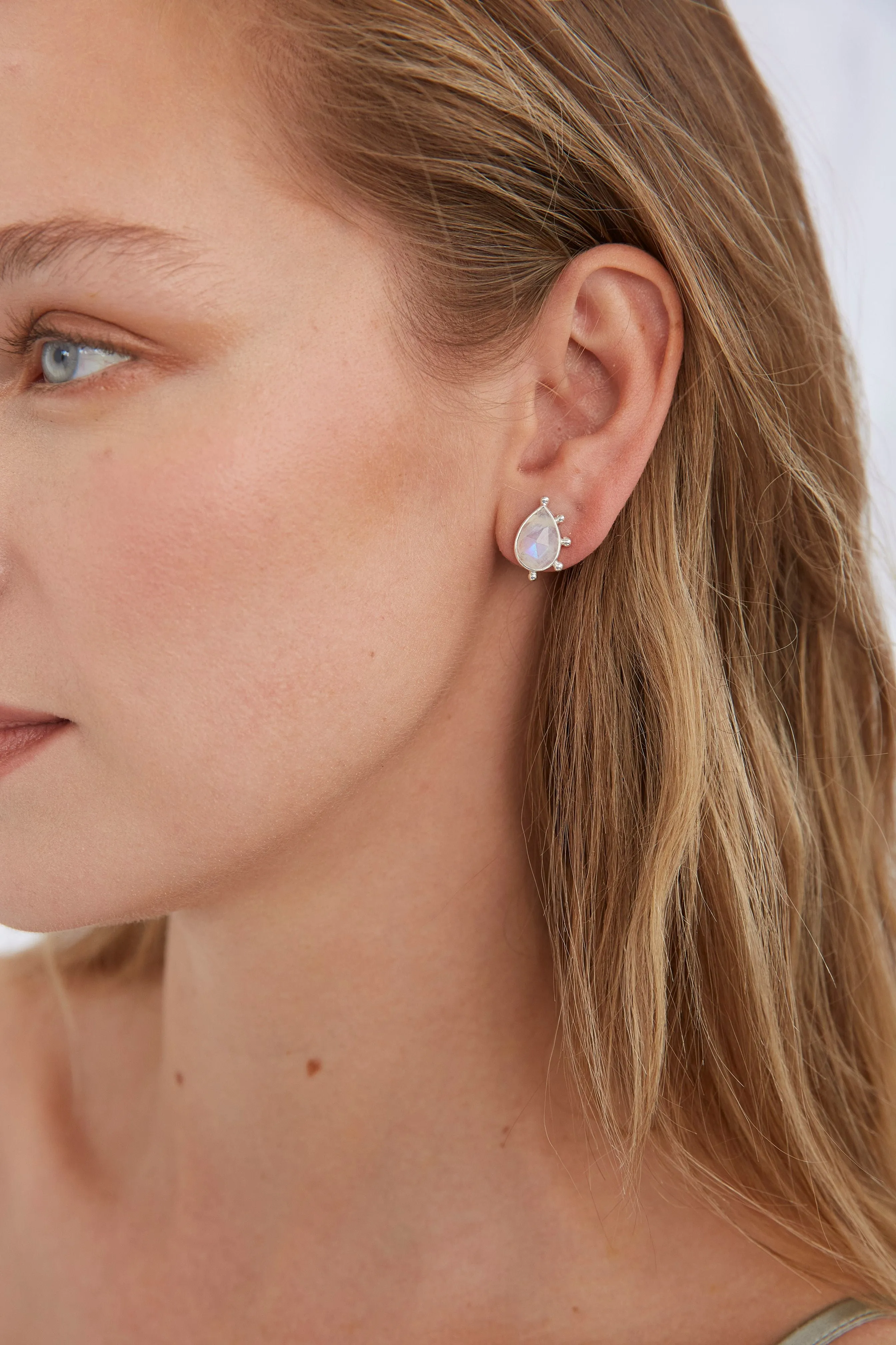 Margot Moonstone Gold Studs