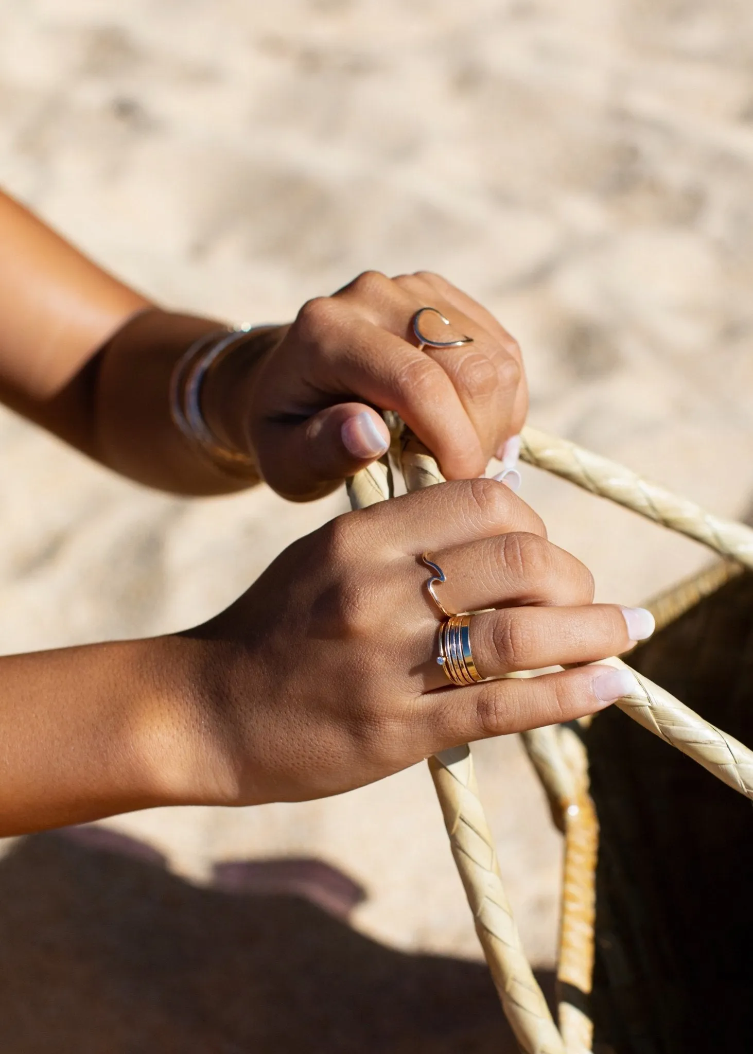 Mini Gold Wave Ring - Nalu