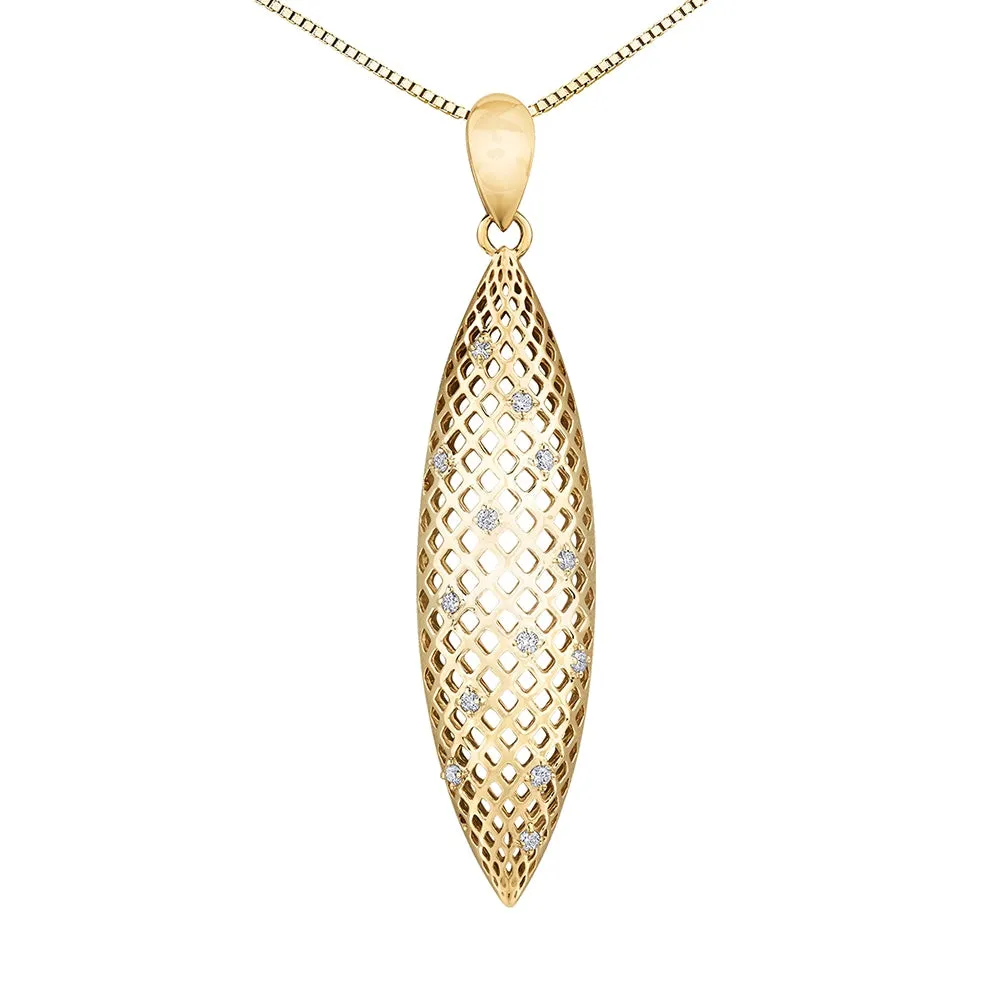 Modern Diamond and Yellow Gold Pendant