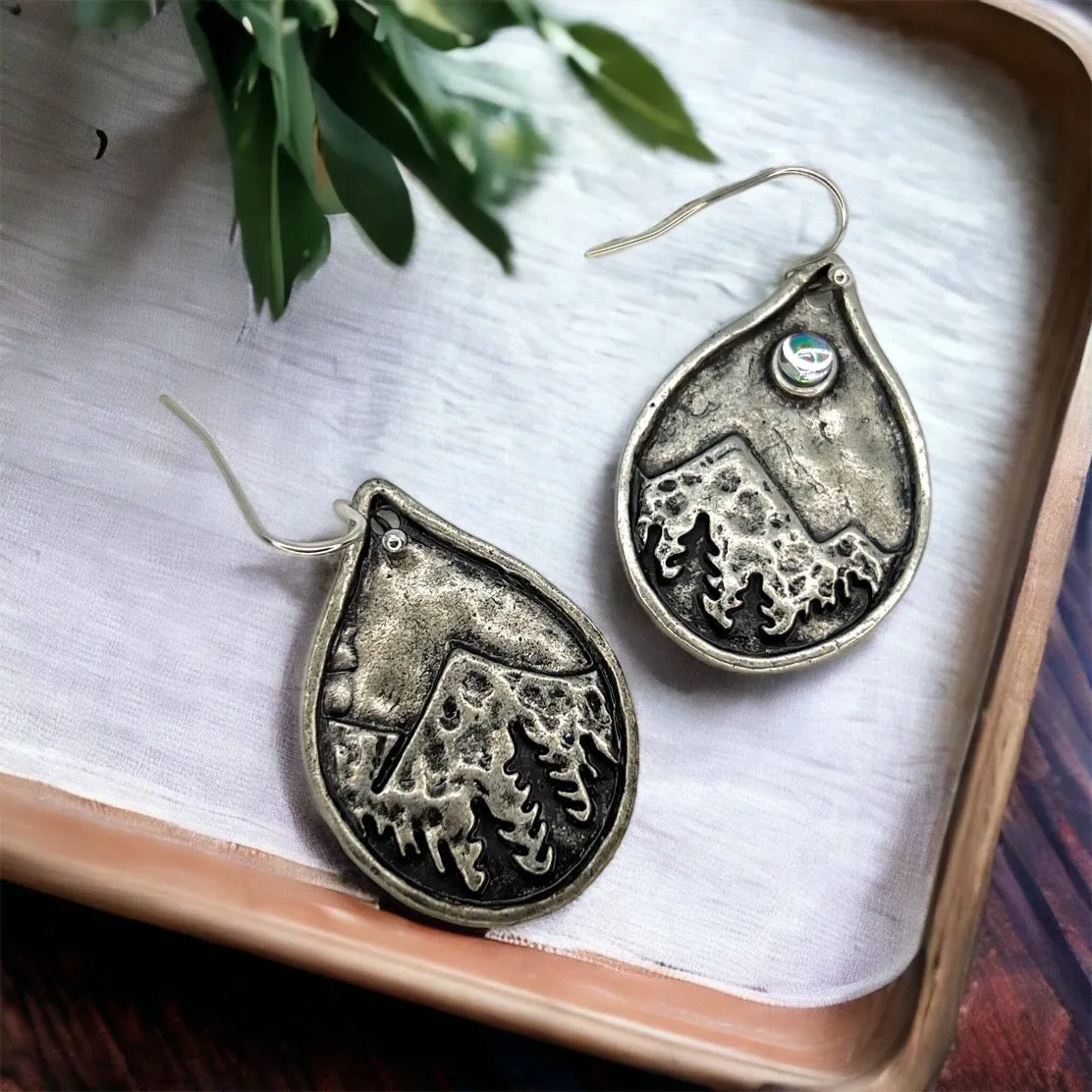 Mountain Earrings - Redwood Forest, Handmade Jewelry, Mountain Accessories, Silver Earrings, Handmade Earrings