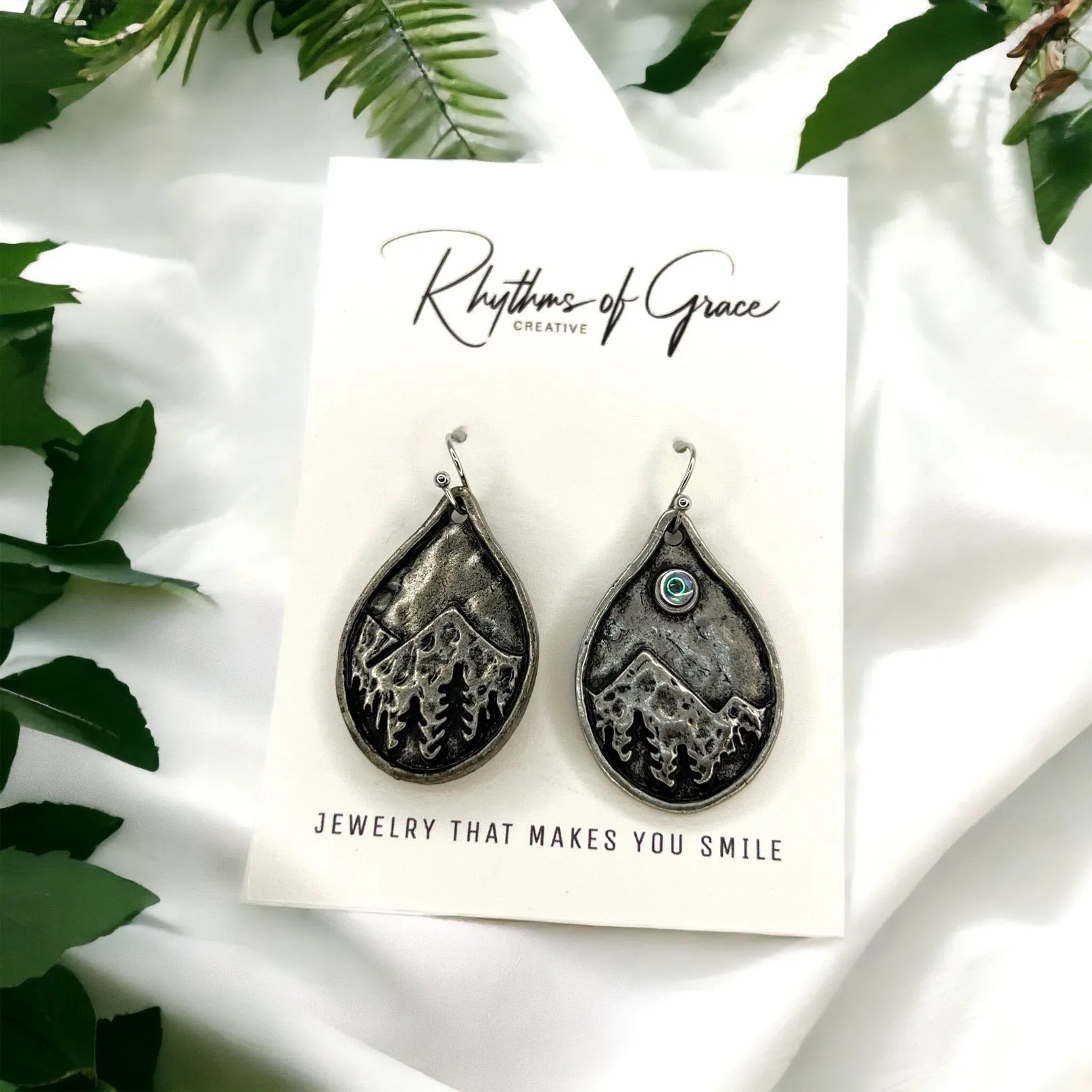 Mountain Earrings - Redwood Forest, Handmade Jewelry, Mountain Accessories, Silver Earrings, Handmade Earrings