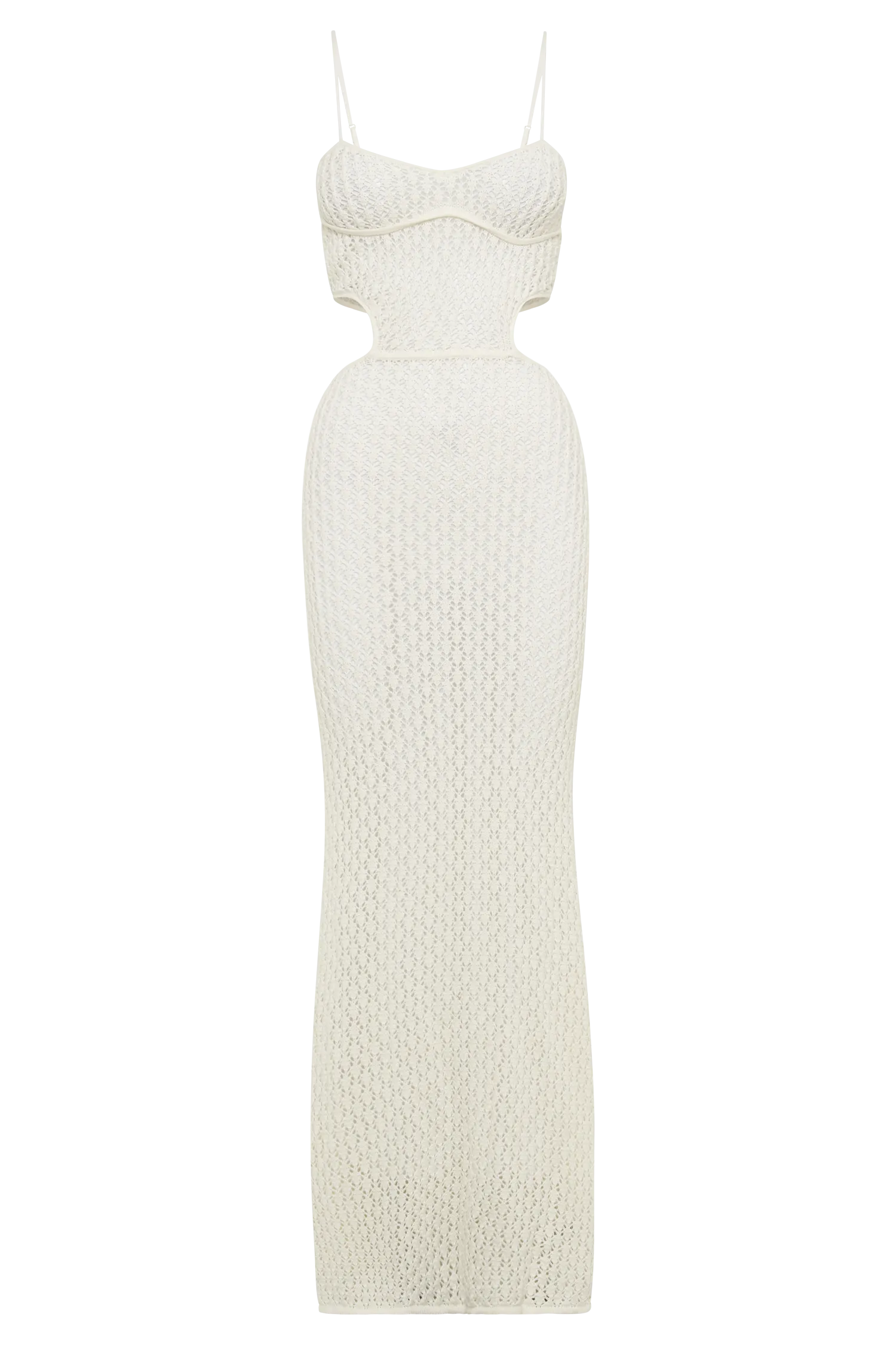 Nerida Knit Cut Out Maxi Dress - Ivory