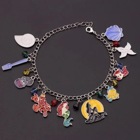 NEW Ariel Mermaid Under the Sea Movie Charms Bracelet women's fashion‎