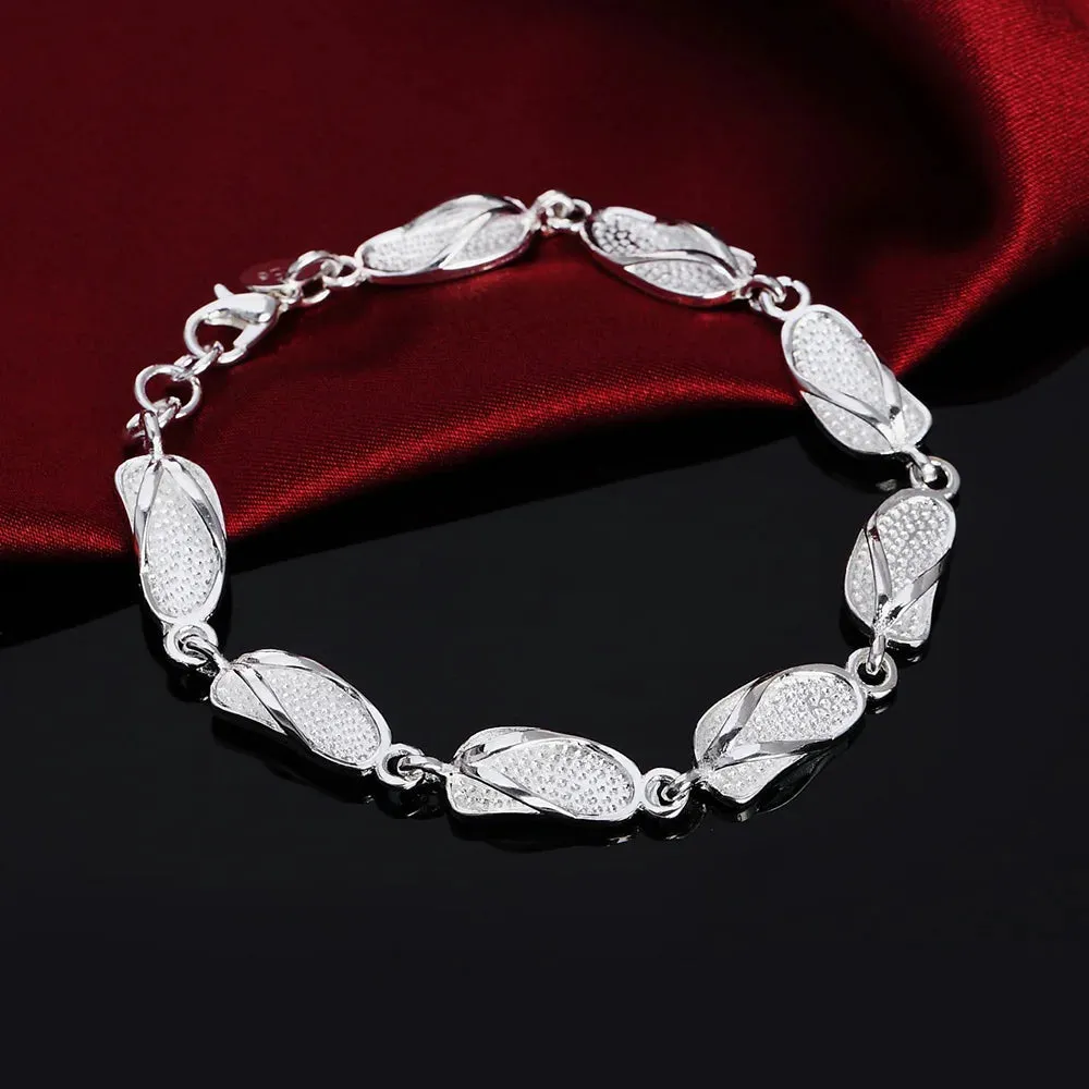 New High quality 925 Sterling Silver 4MM Women Men chain Male Twisted Rope Bracelets Fashion Silver Jewelry