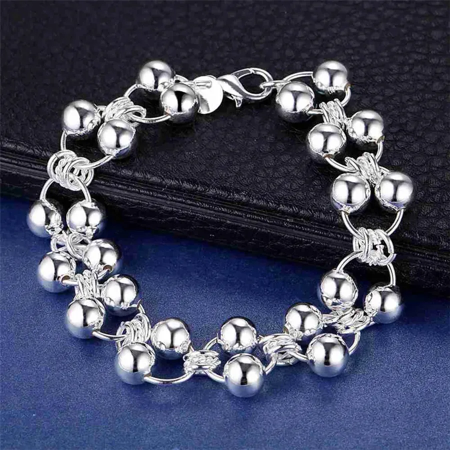 New High quality 925 Sterling Silver 4MM Women Men chain Male Twisted Rope Bracelets Fashion Silver Jewelry