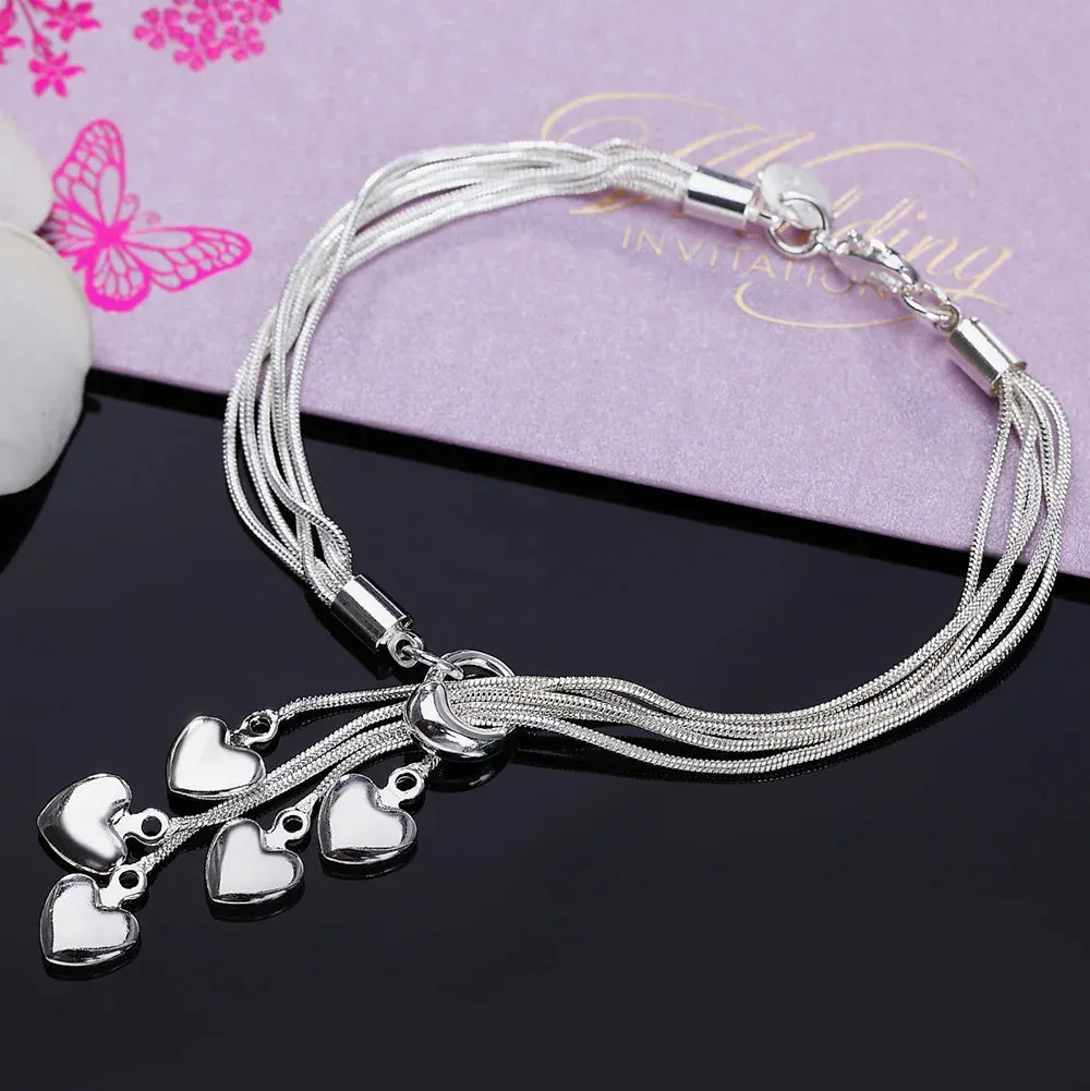 New High quality 925 Sterling Silver 4MM Women Men chain Male Twisted Rope Bracelets Fashion Silver Jewelry