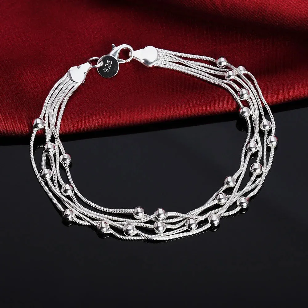 New High quality 925 Sterling Silver 4MM Women Men chain Male Twisted Rope Bracelets Fashion Silver Jewelry