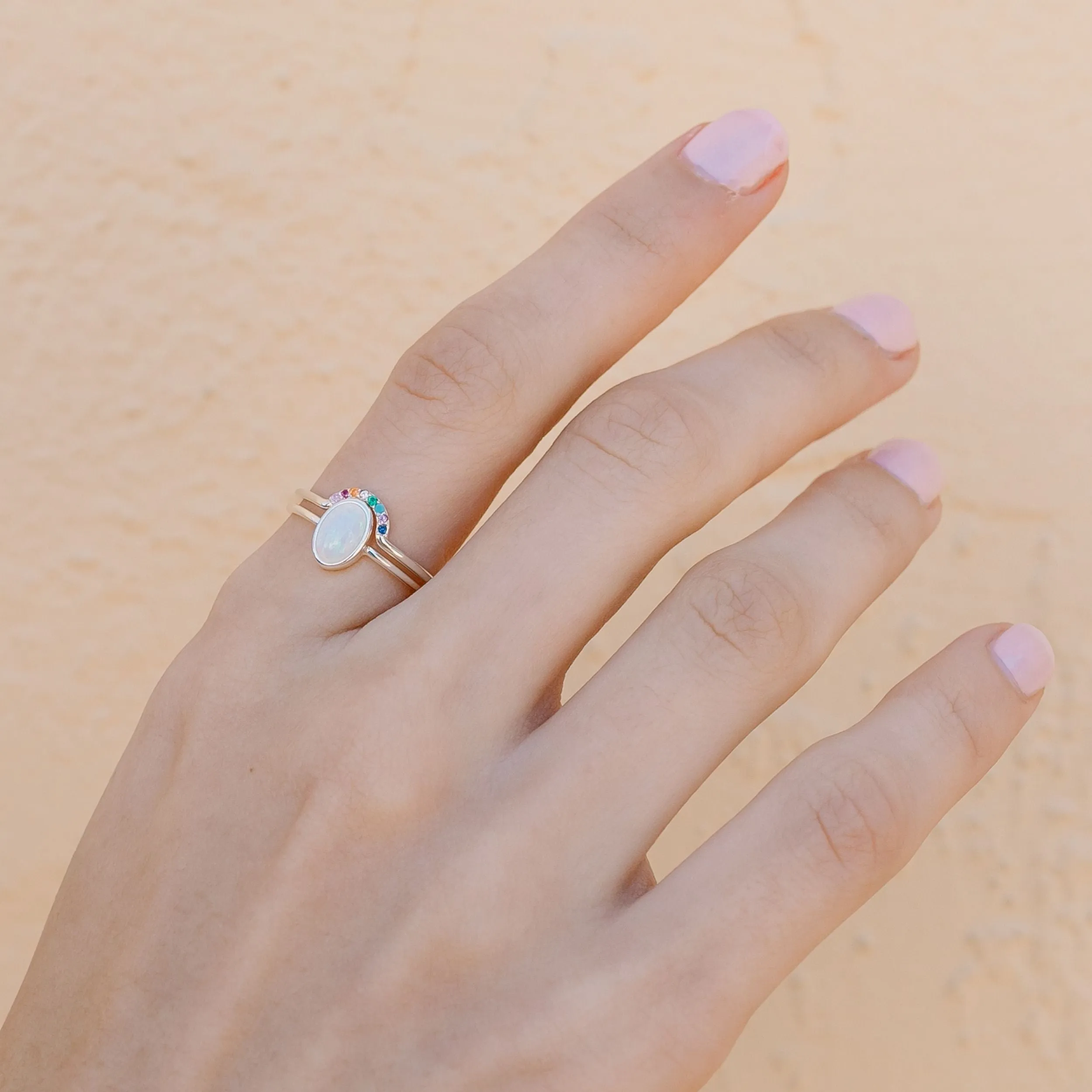 Opal Solitaire Ring