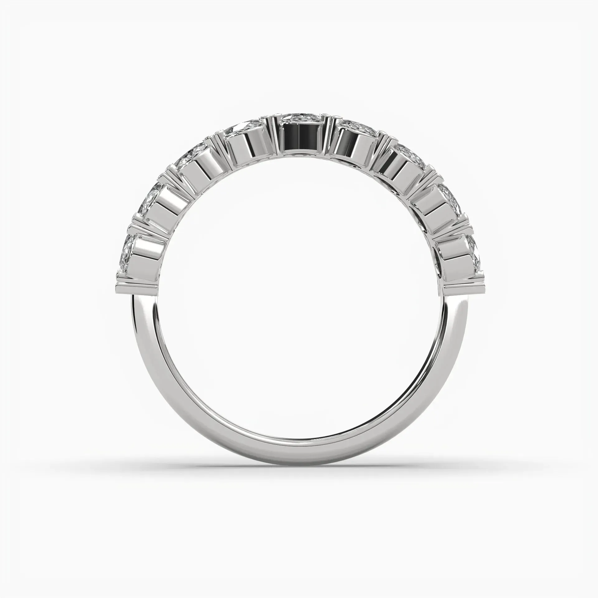 Oval Half Eternity Wedding Band