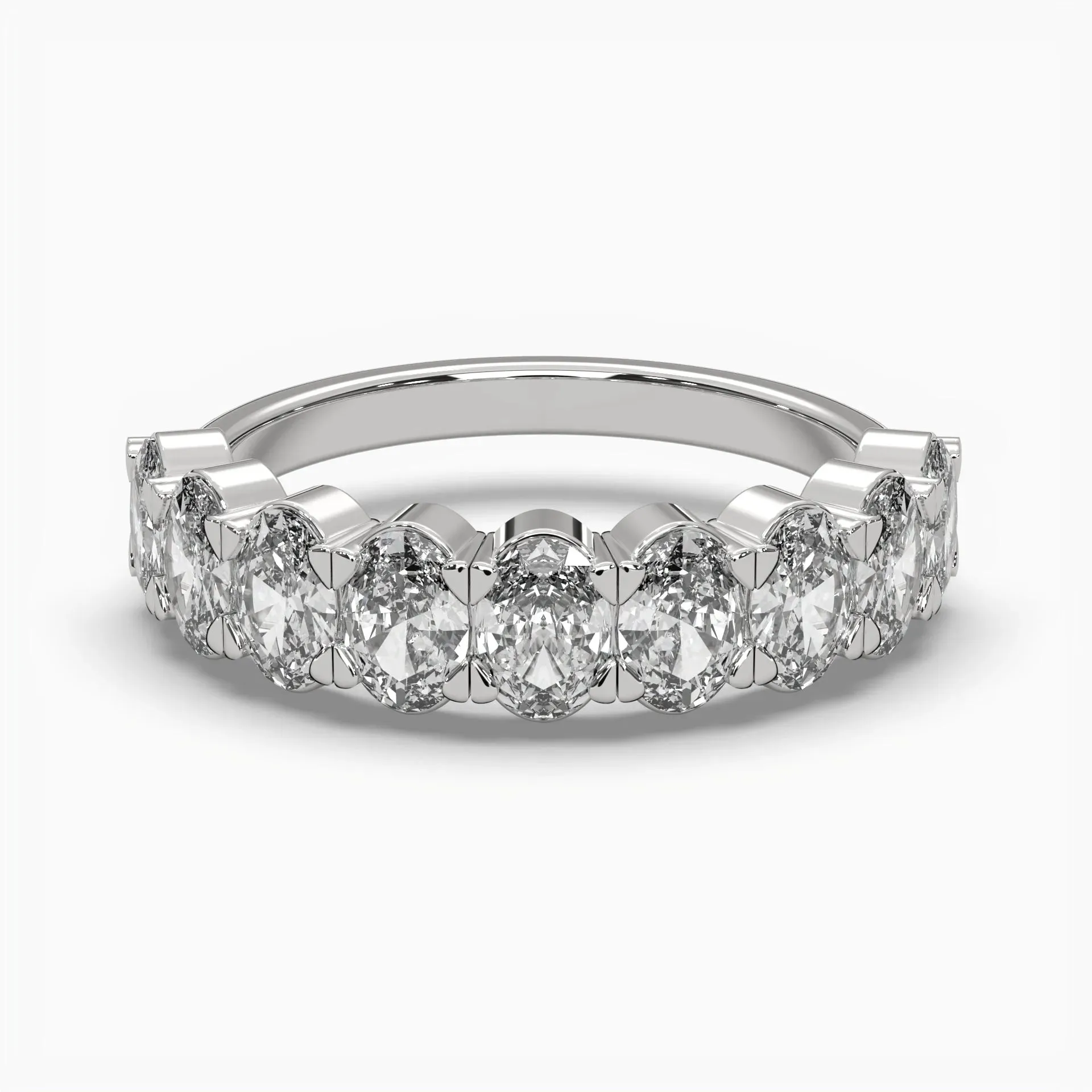 Oval Half Eternity Wedding Band