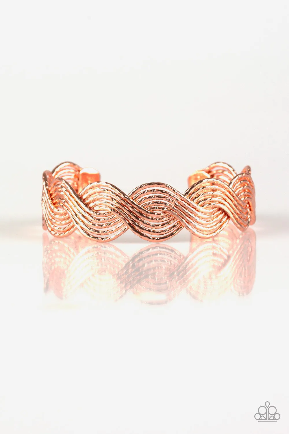 Paparazzi Bracelet ~ Braided Brilliance - Copper Cuff Bracelet