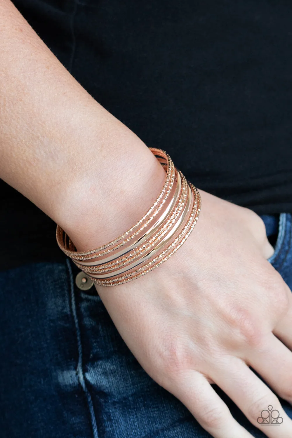 Paparazzi Bracelet ~ Stack Shack - Rose Gold