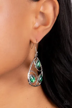 Paparazzi Earring ~ Send the BRIGHT Message - Green