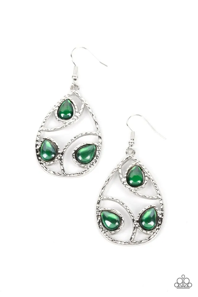 Paparazzi Earring ~ Send the BRIGHT Message - Green