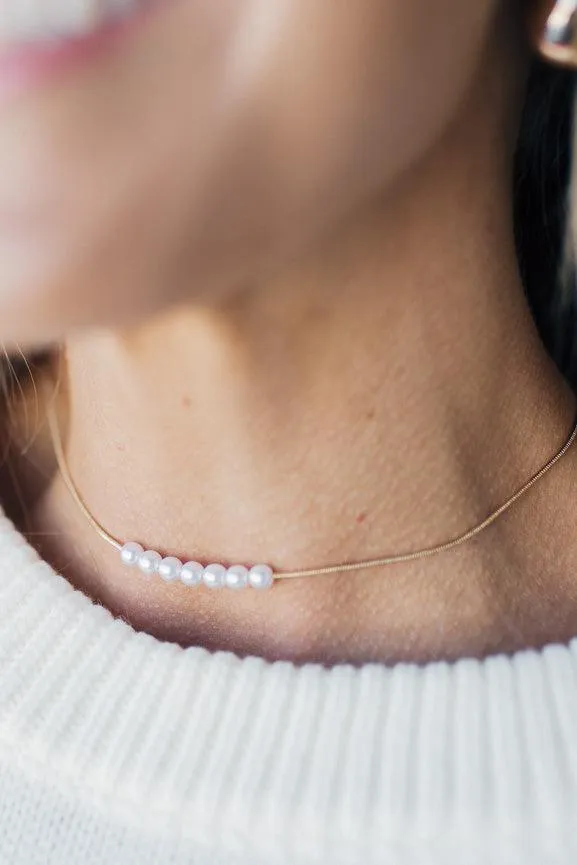 Pearl Accent Collarbone Necklace