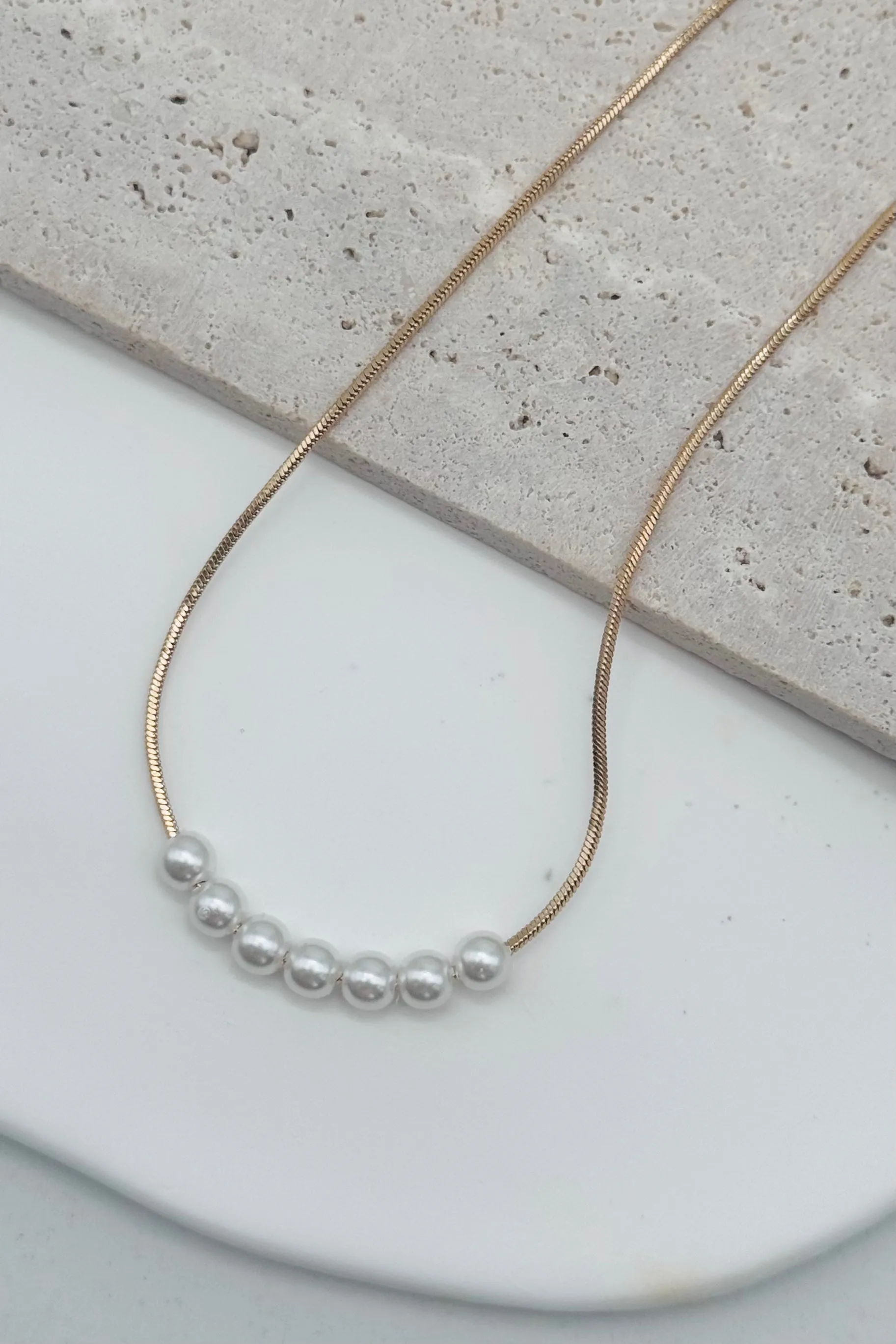 Pearl Accent Collarbone Necklace