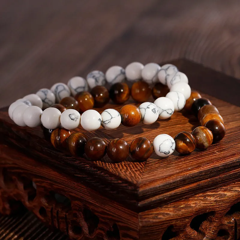 Personalized Men's Handmade Tiger's Eye Stone Bracelet - Japan & South Korea Fashion Trend, Casual Versatile Beaded Jewelry